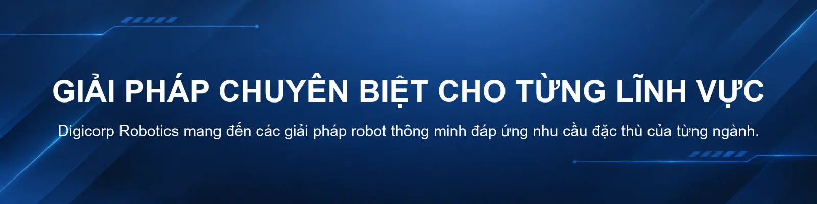Giải pháp chuyên biệt cho từng lĩnh vực — Digicorp Robotics mang đến các giải pháp robot thông minh đáp ứng nhu cầu đặc thù của từng ngành